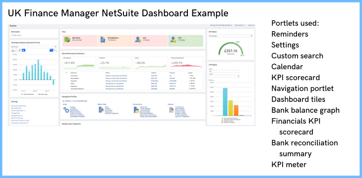 Customised dashboards within Oracle NetSuite are designed to deliver the exact data an individual requires to both operate efficiently and evolve within their role.